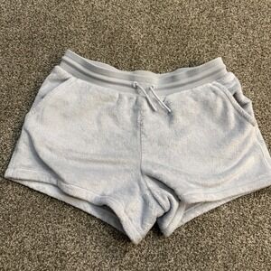 Athleta Girl Plush Fleece Lounge Shorts Light Blue Kids Size‎ XXL 16